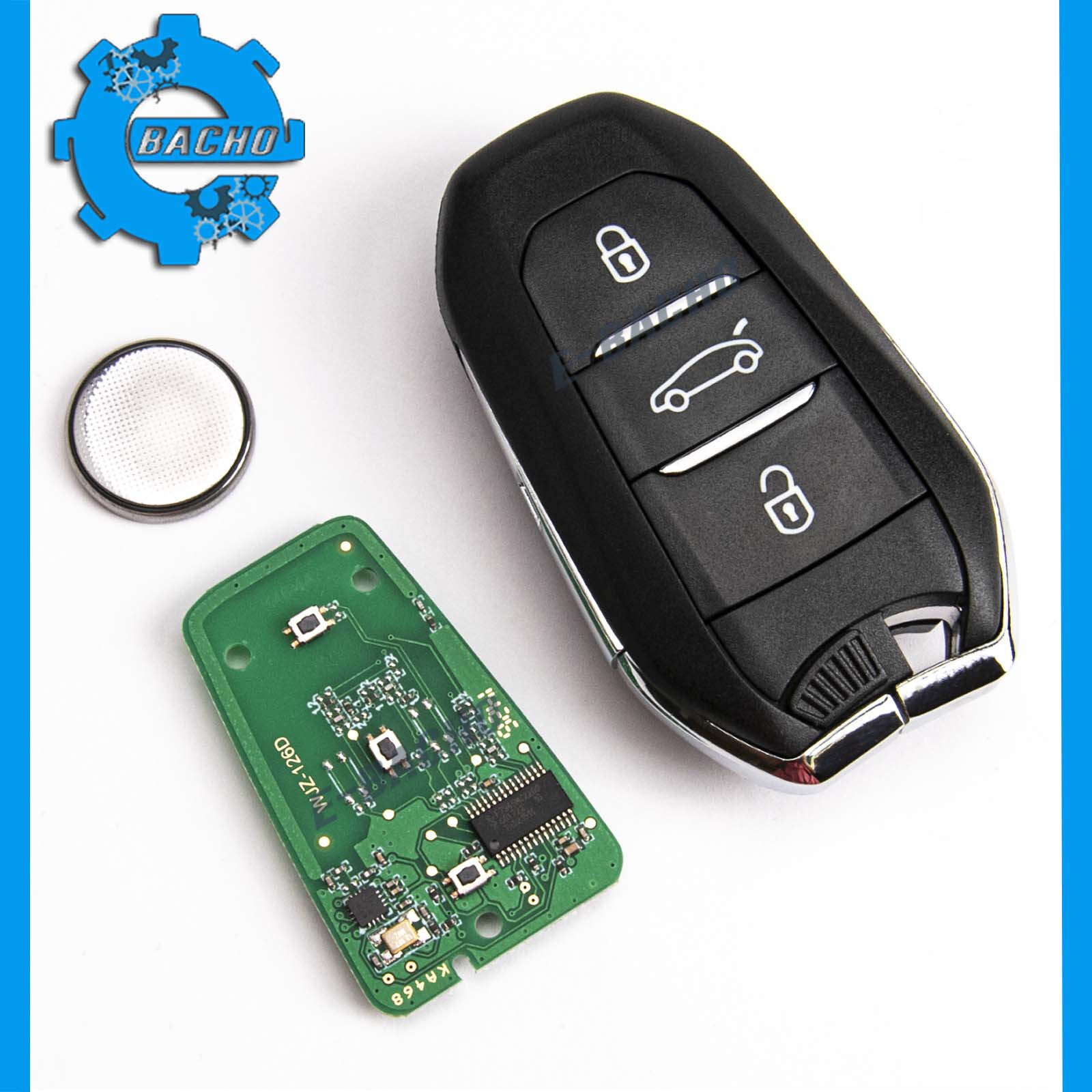 Clé Citroën 98105588ZD télécommande haut de gamme finition noire mate
