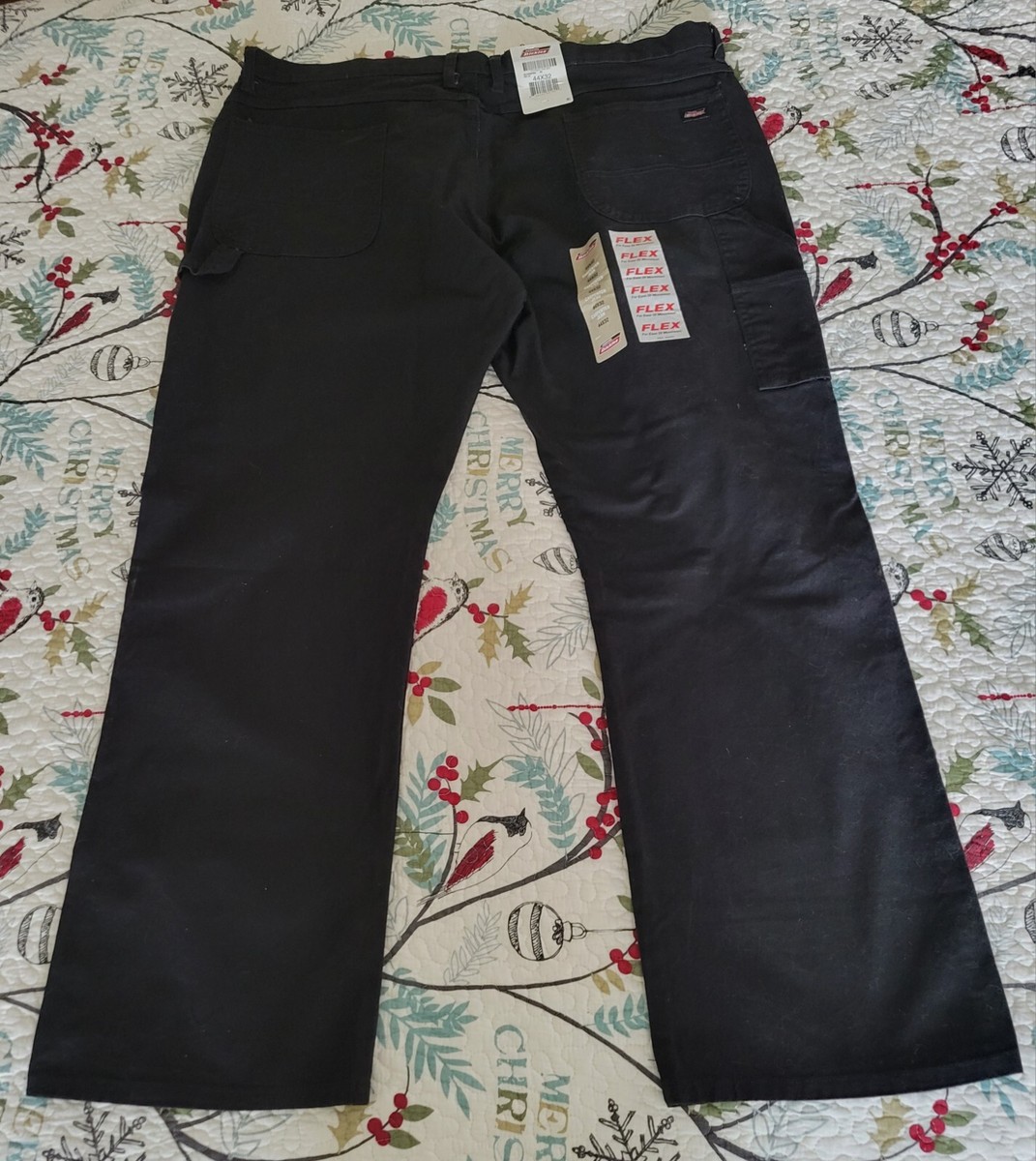 NWT Dickies Jeans Mens 44×32 Black Denim Flex Carpenter Pants