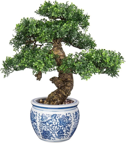 Kunstbonsai Naturgetreu Bonsaibaum Keramiktopf Deko 43Cm-image