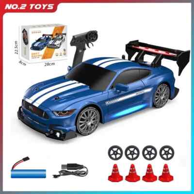 1:24 4WD RC Drift Car - High-Speed Mustang Remote Control Racing Toy