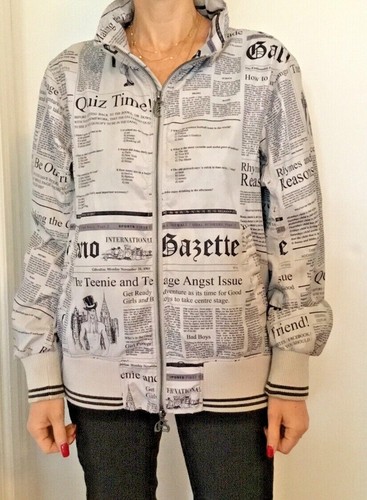 John Galliano Rare Vintage Women Newspaper Print J