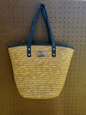 Yankee Candle Borsa Tote in Paglia di Vimini 14”L x 11”H Chiusura a Scatto