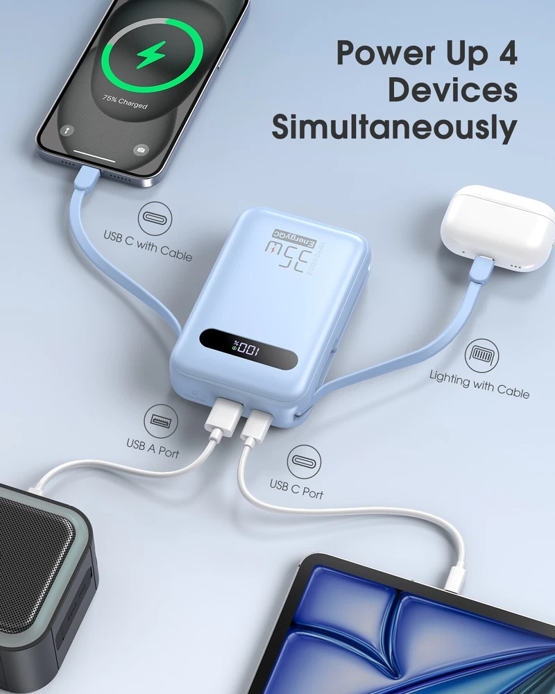 20000mAh 35W PD Fast Charging Power Bank for iPhone QC 4.0 Portable