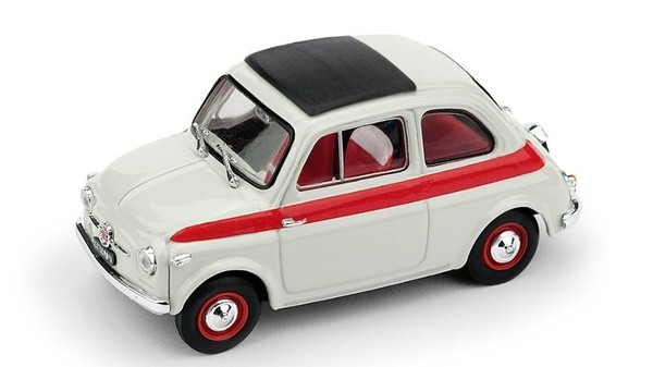 Brumm 1/43 Fiat 500 1959 Sport Schiebedach 2. Serie Geschlossen Statisches Mo...-image