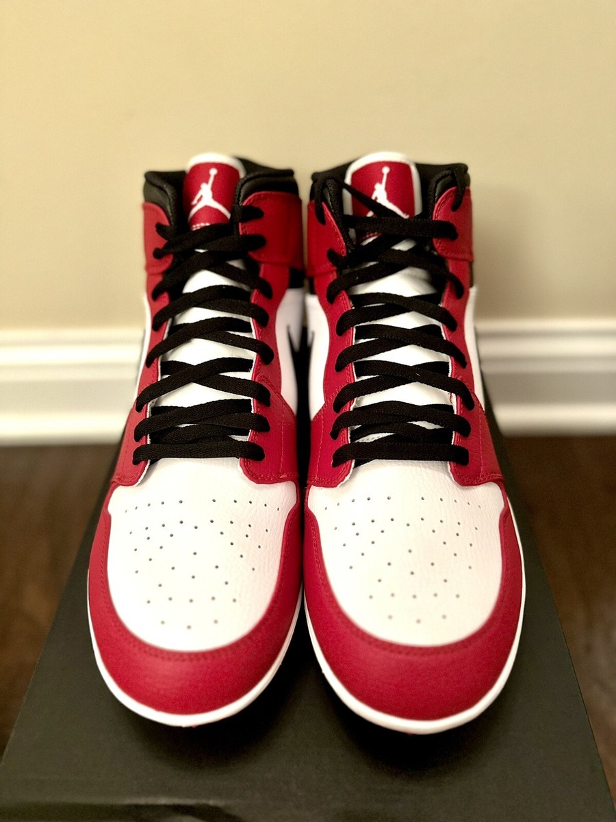 NEW Nike Air Jordan 1 Mid TD Football Cleat Red White Chicago