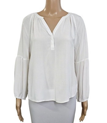 RAILS Ivory White Mirabelle V Neck Long Sleeve Top M $148