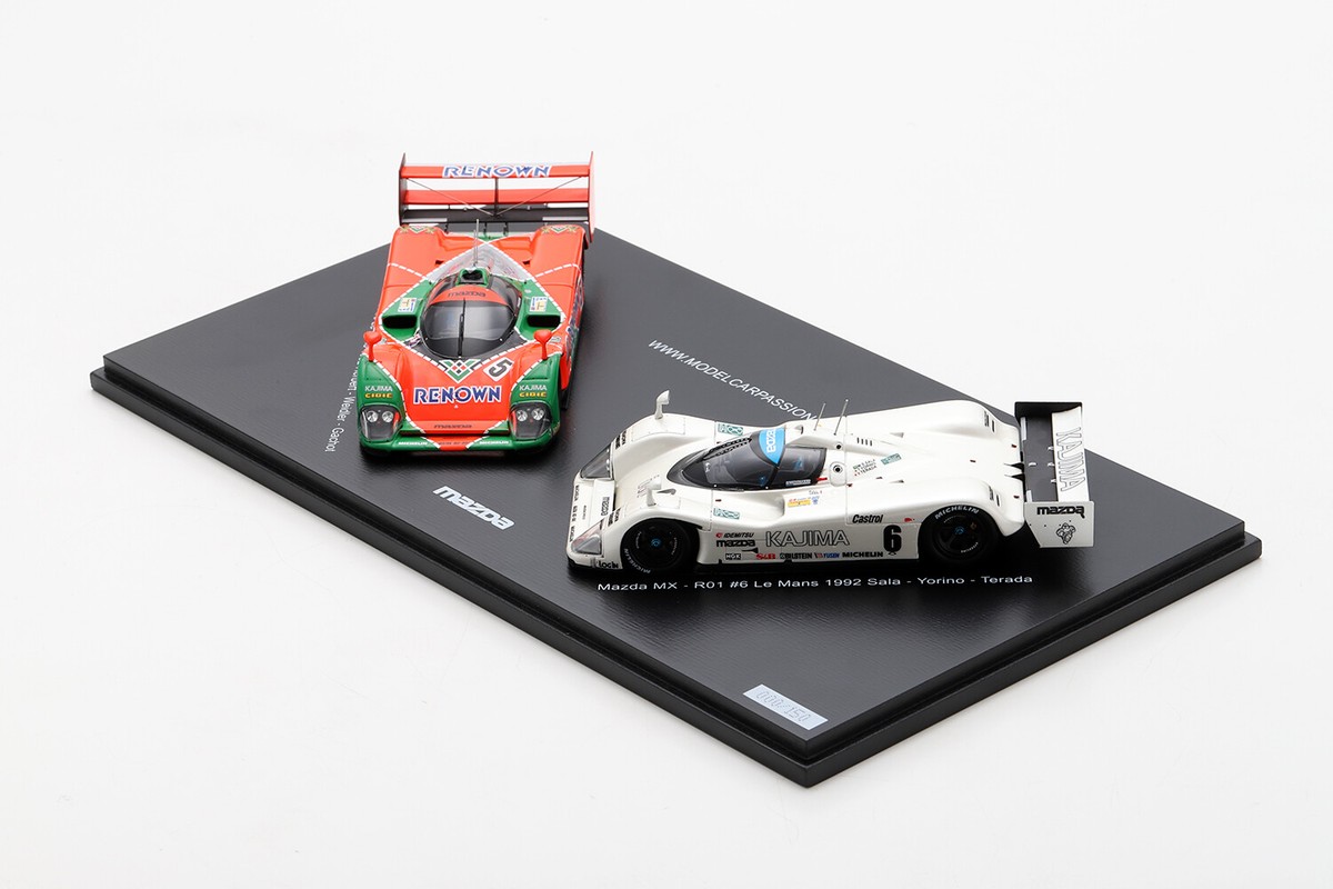 スパーク Mazda MX-R01 1992 Mat Black 1/43 Spark promo 1/43 Mazda MX-R01 #5 & #6 24 Le Mans 1992 Set MCPset01