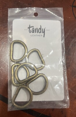 Tandy Leather 3/4  Dee Ring Antique Brass 6 In Package