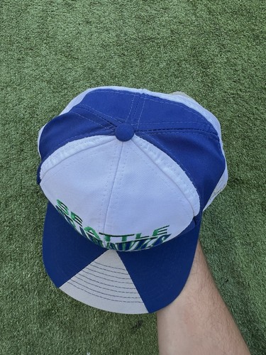 RARO cappello snapback vintage Seattle Seahawks blu logo Athletic Pro Line - Foto 5 di 10
