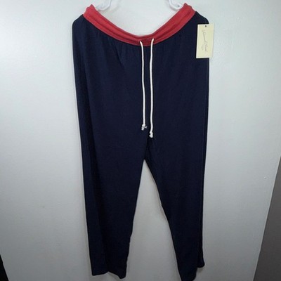 Universal Thread Women's Lounge Pants Blue/Red Solid Elastic Waist Drawstring M