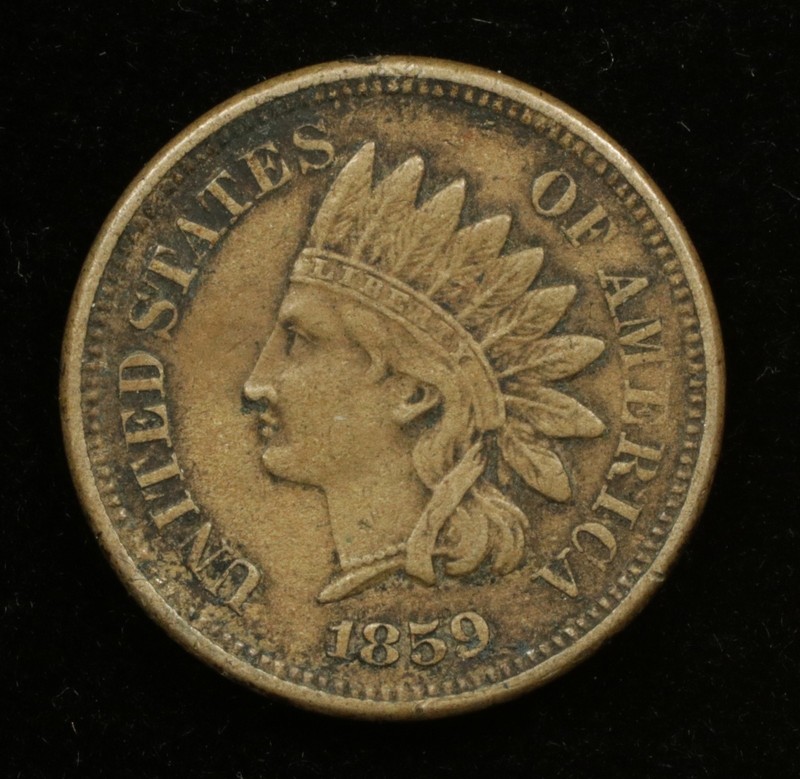 1859 Indian Head Cent 1C First Year Issue XF Raw (#SLC00429)
