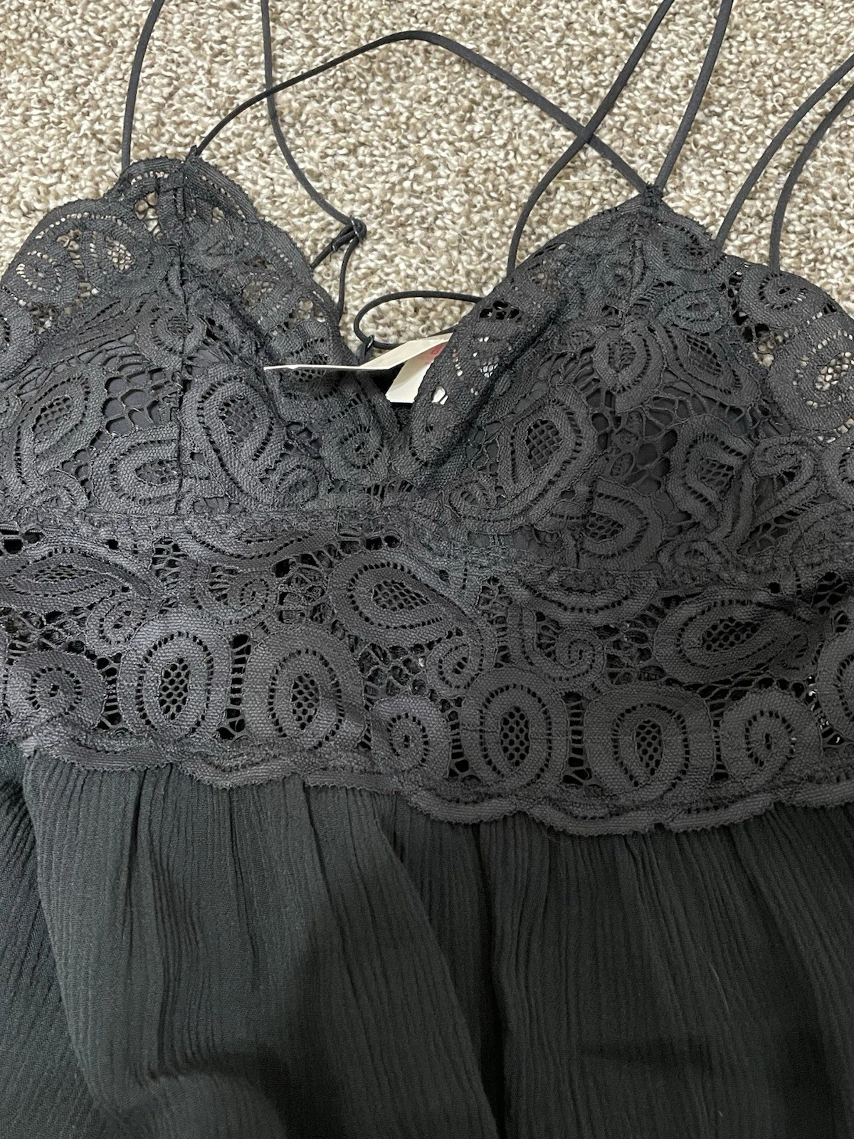 UNDERCOVER Vestito babydoll ROSA by Victoria’s Secret nero pizzo nuovo con etichetta taglia S