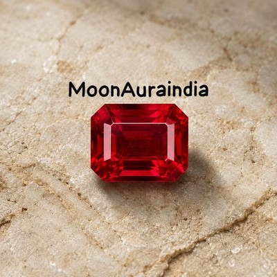 12Ct Natural Ruby Gemstone Emerald cut Loose Certified Burma Ruby Gemstone