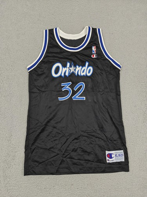 #ad Vintage Orlando Magic Jersey Boys XL Black NBA Basketball Champion O#x27;Neal 32 90s $41.24