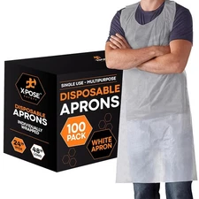 Xpose Safety Plastic Disposable Aprons for Cooking Individually Packaged Durable