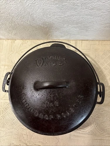 Vintage Wagner Ware Sidney Drip Drop Roaster No. 9 round Cast Iron #1269c