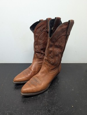 Vintage Code West Women s Size 8M Cowboy Boots Brown Tooled Leather USA