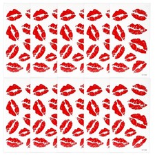 10 Sheets Red Lip Temporary Tattoo Kisses Stickers