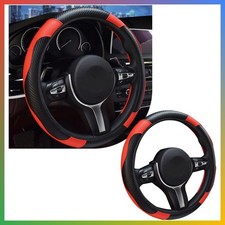 Universal Steering Wheel Cover 15 Inch Breathable Leather Non-Slip Interior Acce