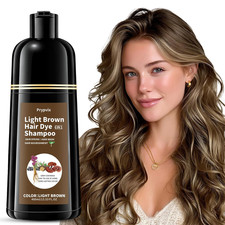 Light Brown Hair Dye Shampoo for 100 Gray Coverage, Natural Herbal 3 in 1 Formu
