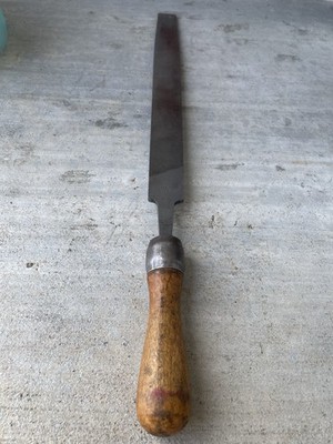 Vintage Mac File Hand Tool ~16  Skroo Zon Wood Handle NL