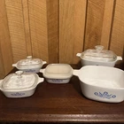 Vintage Corningware Cornflower Blue Lot of Dishes. 5 Pc. Set. With 4 Lids Pyrex