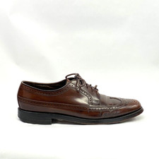 Vintage Florsheim 30836 Varsity Brown Leather Wingtip Shoe Men 10.5B USA Made