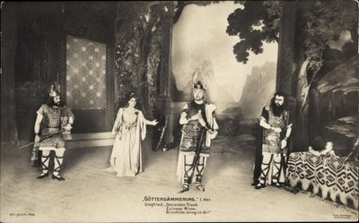 Postcard Wagner's opera, Götterdämmerung, I. Act. Siegfried, Warrior,... - 3922008