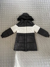 Emporio Armani Women's Caban Parka Designer Coat Black & White Size UK 14 EUR 42