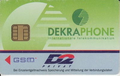 Muster-/Demokarte GSM / SIM - Dekraphone D2 privat     (704)
