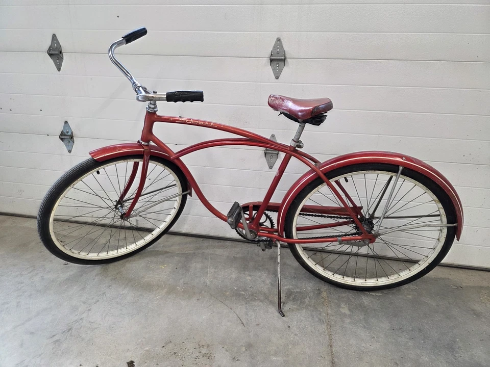 1964 Schwinn Typhoon Bicicleta Vermelha Fabricada nos EUA Antiga Toda Original - Imagem 2 de 4