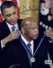 John Lewis Signed 8x10 Photo Civil Rights Obama Medal of Freedom Beckett COA