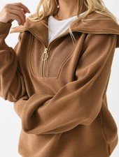 Varley Vine Half Zip Pullover Sweatshirt / RAWHIDE / Size S