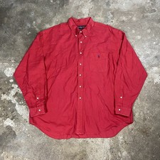 Vintage 90s Ralph Lauren Button Down Big Shirt Size XXL Red Long Sleeve Pony
