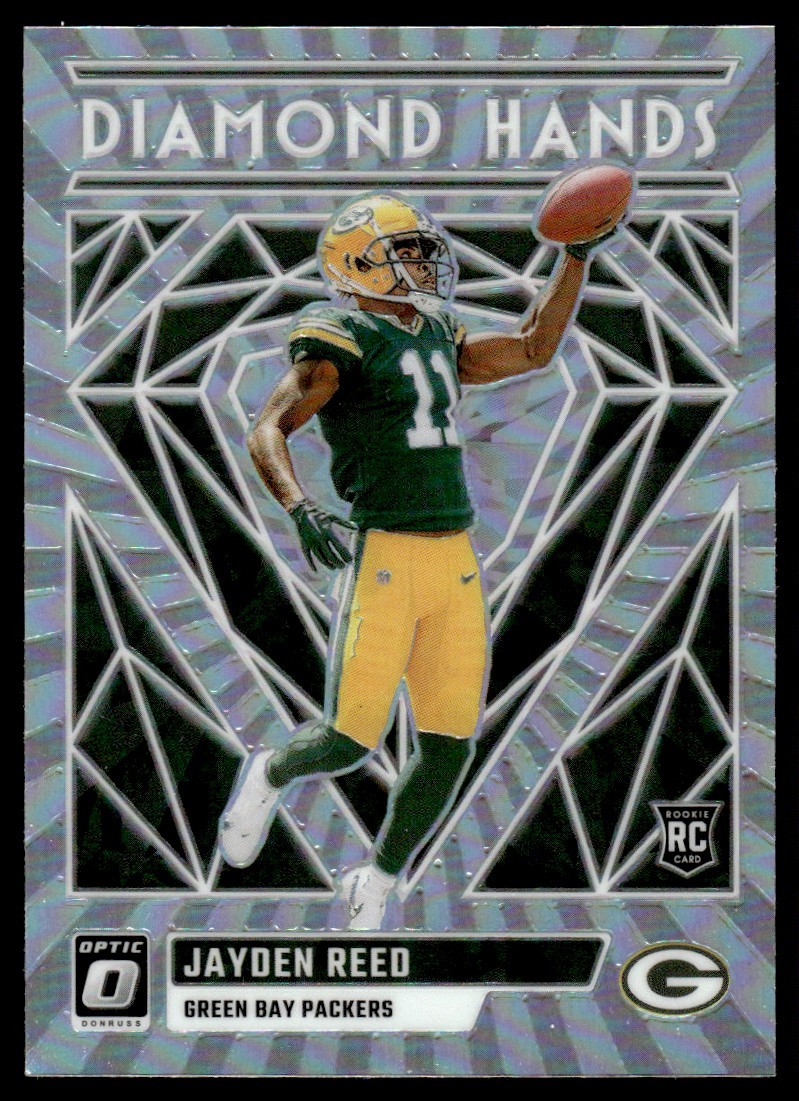 2023 Donruss Optic Diamond Hands Jayden Reed Green Bay Packers #DH-JR Holo