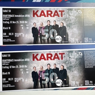 Karat 50 - 07.11.25 Leipzig Quaterback Immobilien Arena - 2 Karten