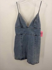 Pre-Owned Alice + Olivia Blue Size 8 Denim Short Sleeveless Dress