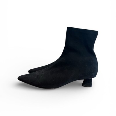 NWT Clergerie  Sage  Black Stretch Suede Sock Booties EU 38 / US 7.5
