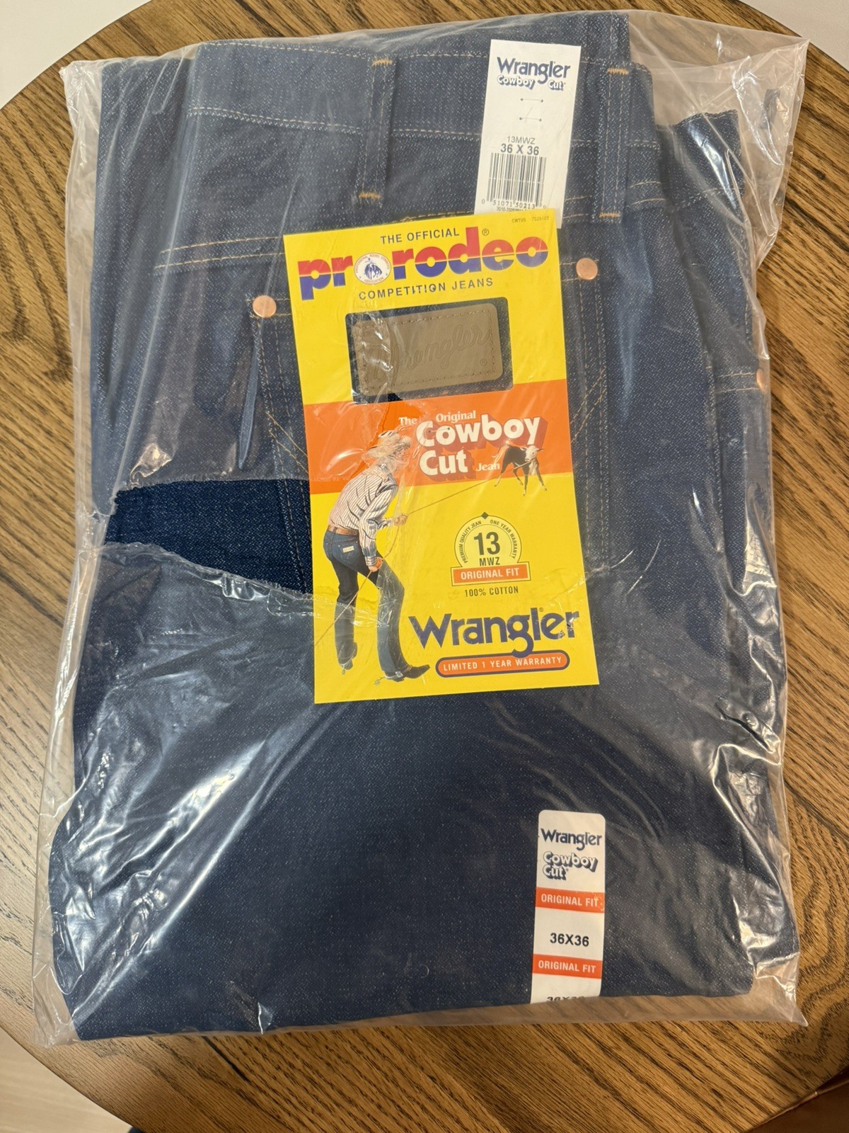 Mens Cowboy Cut 13mwz Rigid Indigo Denim Original Fit 36x36