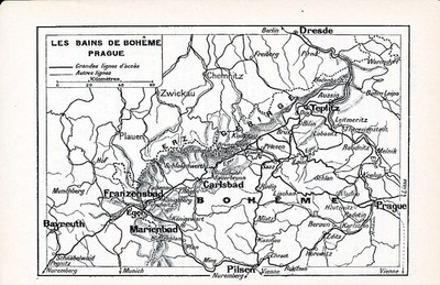 CZ Bains de Bohême 1913 pt. map, original city map + guide (16 p.) Mariánské Lázně