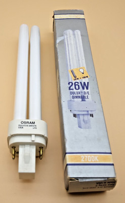 Osram Dulux DE 26W 2700K CFL Bulb G24q-3 4 Pin Base Dimmable Lamp Energy Saving