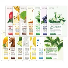EUNYUL Natural Mask Sheet 14pcs Mixed Set Collagen Aloe Pearl Korean Face Pack