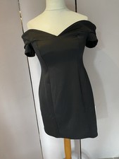 ASOS Design Black Off Shoulder Stretch Mini Dress UK12 NWT PB49