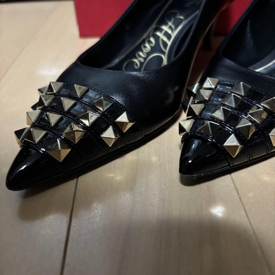 Valentino Garavani Pumps Heel Studded Leather Black EU35/US5 116187c thumbnail 15