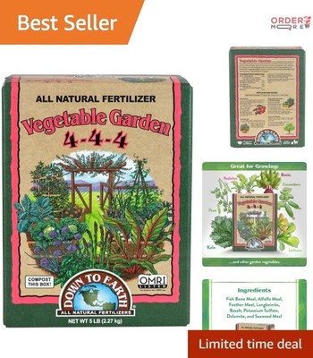 Vegetable Garden Organic Plant Food 4-4-4 for Vegetables Herbs Greens 5 lb