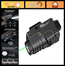 800 Lumens Tactical Pistol Light Laser Combo, Rechargeable Flashlight & Green Be
