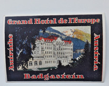 Grand Hotel De L'Europe ( BADGASTEIN)   DECO Luggage Label