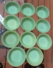 11 Vintage Fire King JADEITE Jane Ray fruit dessert bowls 4-7/8” jadite Set 11
