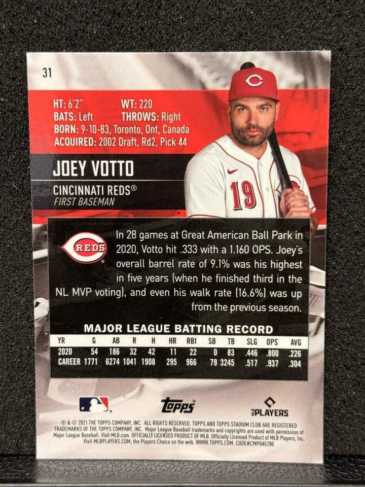 2021 Topps Stadium Club Chrome GOLD MINTED JOEY VOTTO SSP CASE HIT Reds #31 - Image 2 of 2