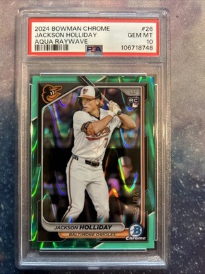 2024 Bowman Chrome Jackson Holliday Aqua Raywave Refractor PSA 10 /199
